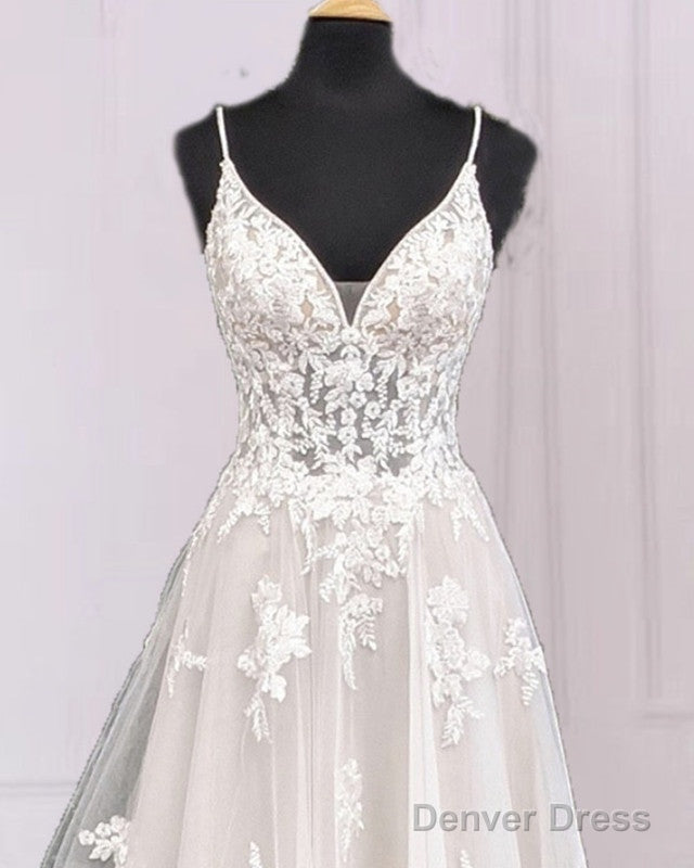 A-Line Appliques Wedding Dresses