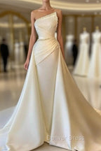 A Line Asymmetrical Beaded Floor Length Open Back Sleeveless Prom Dresses
