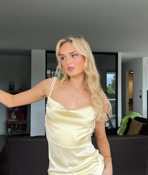 A Line Backless Prom Dress Silk Satin Long Prom Dresses