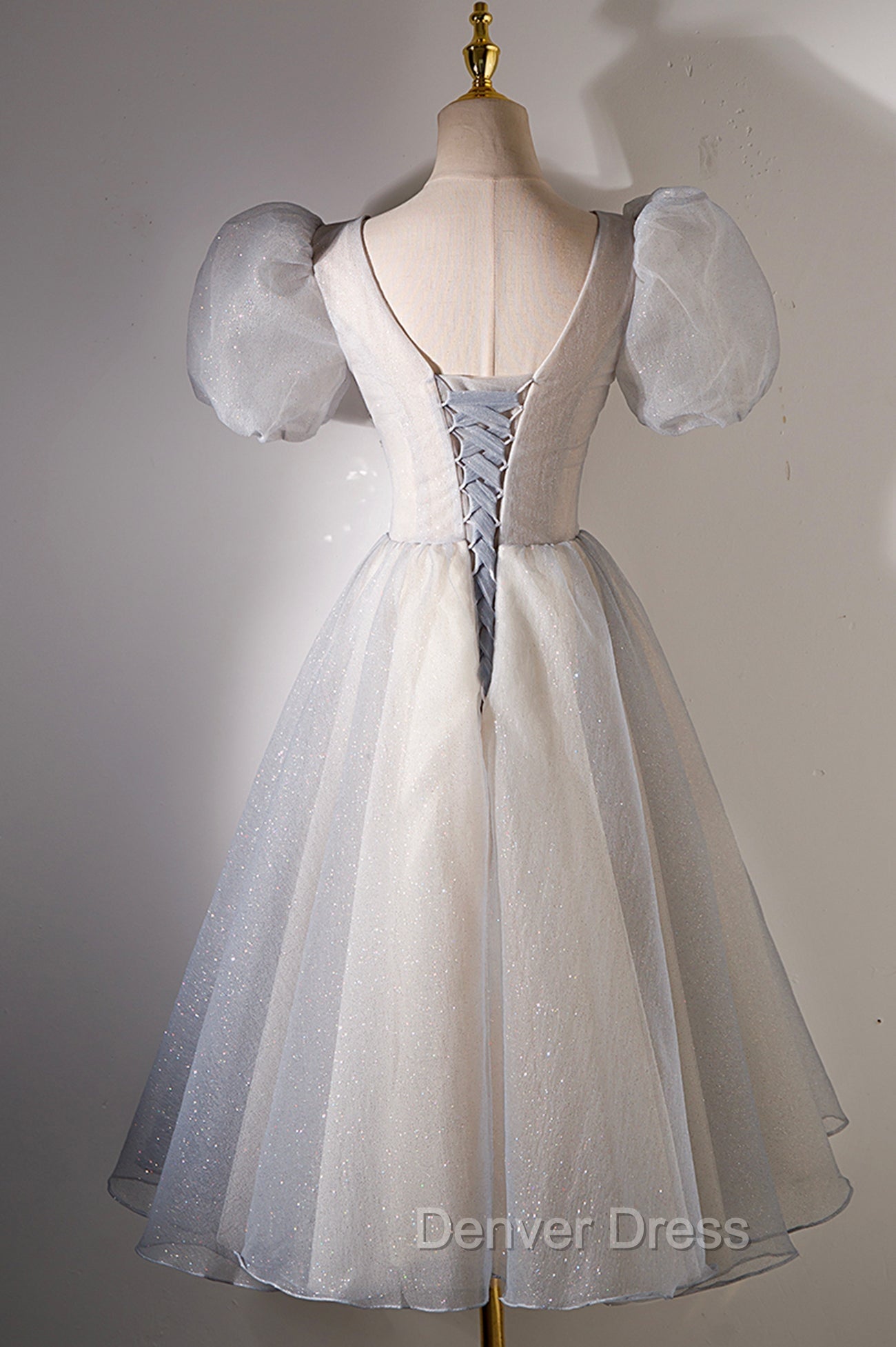 A-Line Beaded Short Prom Dresses, Cute Short Sleeve Homecoming Party Dresses