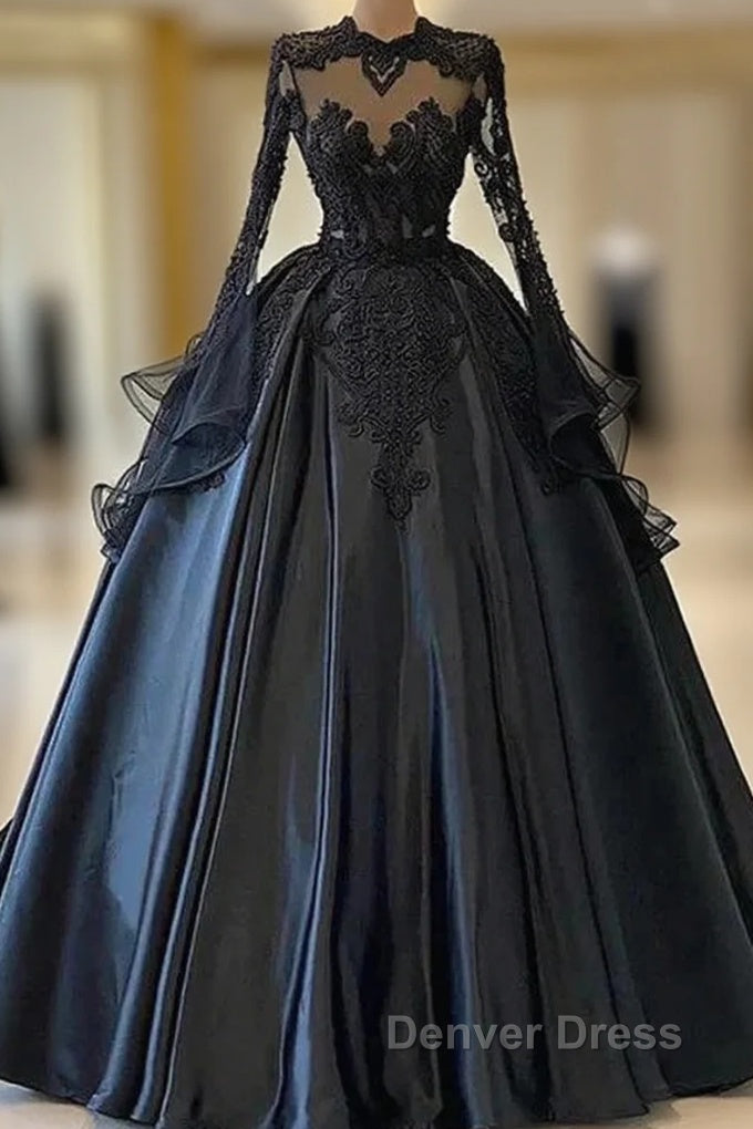 A-Line Beading Long Sleeves Lace Wedding Dresses Main image