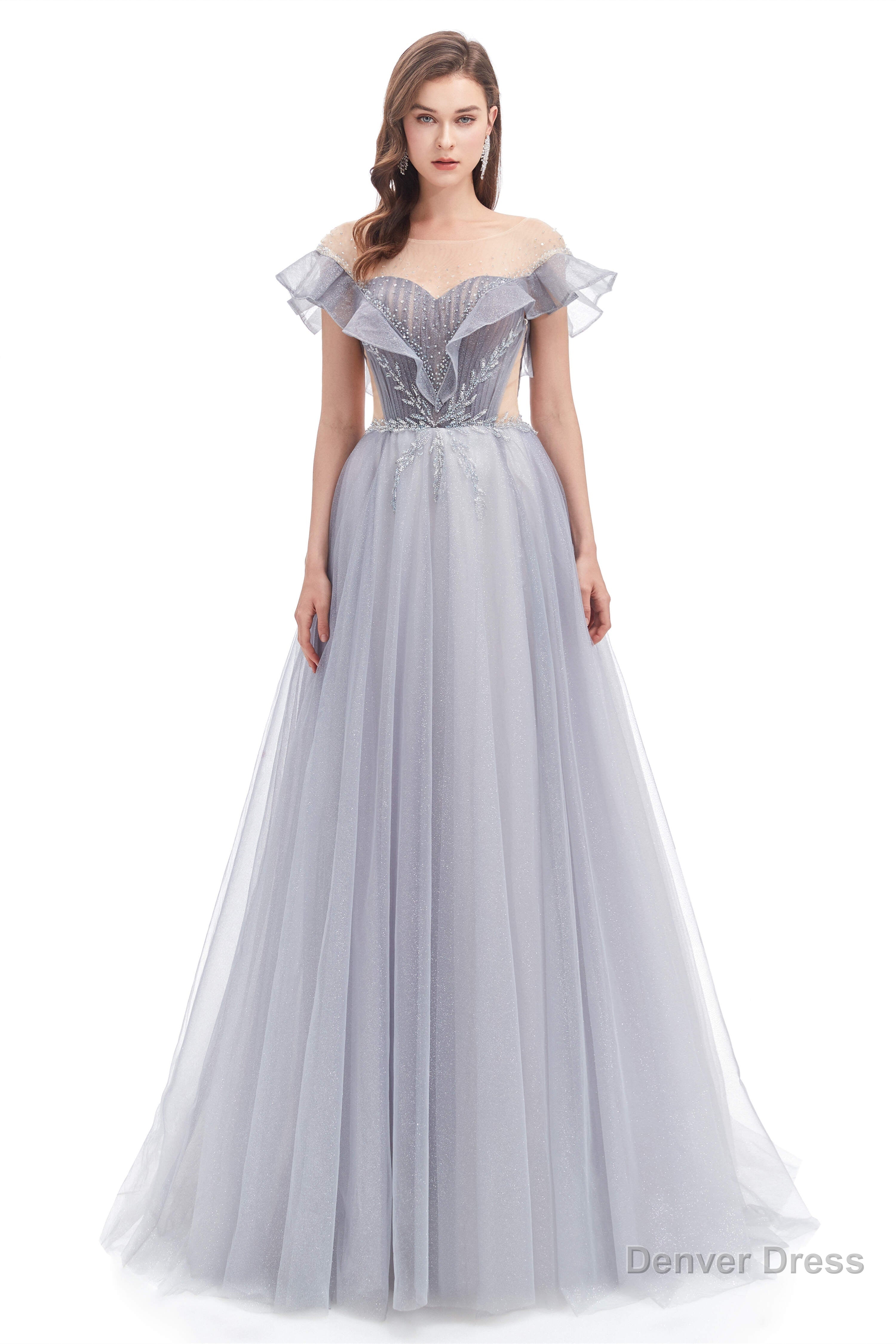 A Line Beads Mermaid Prom Dresses Slit Beading Secondary image