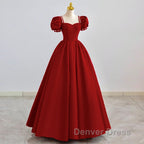 A Line Black Prom Dress Satin Birthday Prom Dresses