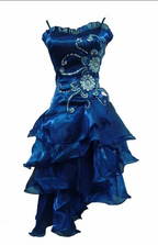A Line Black Ruffle Short Prom Dress Homecoming Dresses