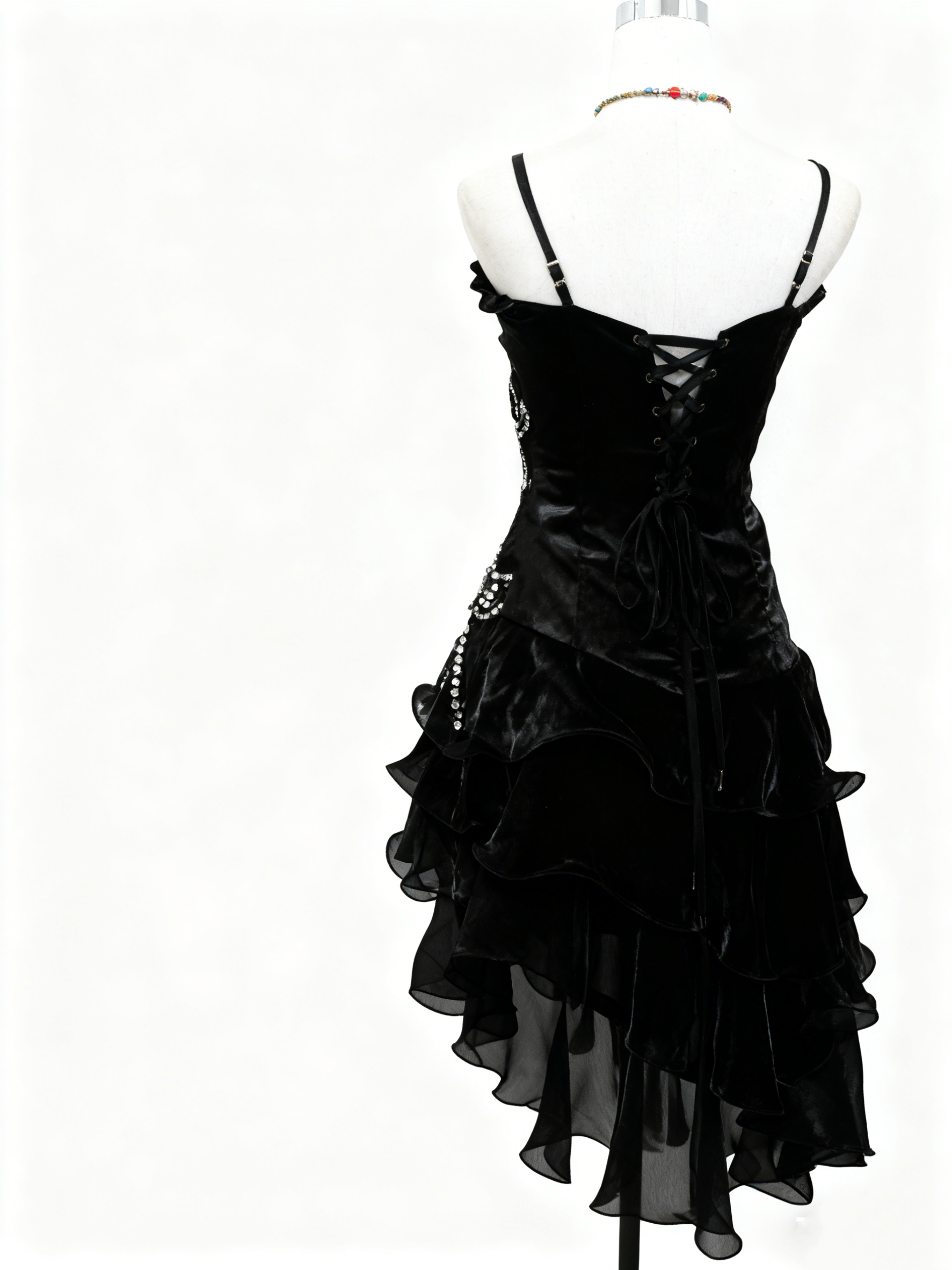 A Line Black Ruffle Short Prom Dress Homecoming Dresses