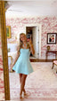 A Line Blue Short Prom Dress Cocktail Dress Homecoming Dresses