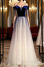 A Line Blue Velvet Spagehtti Straps Beading Prom Dresses