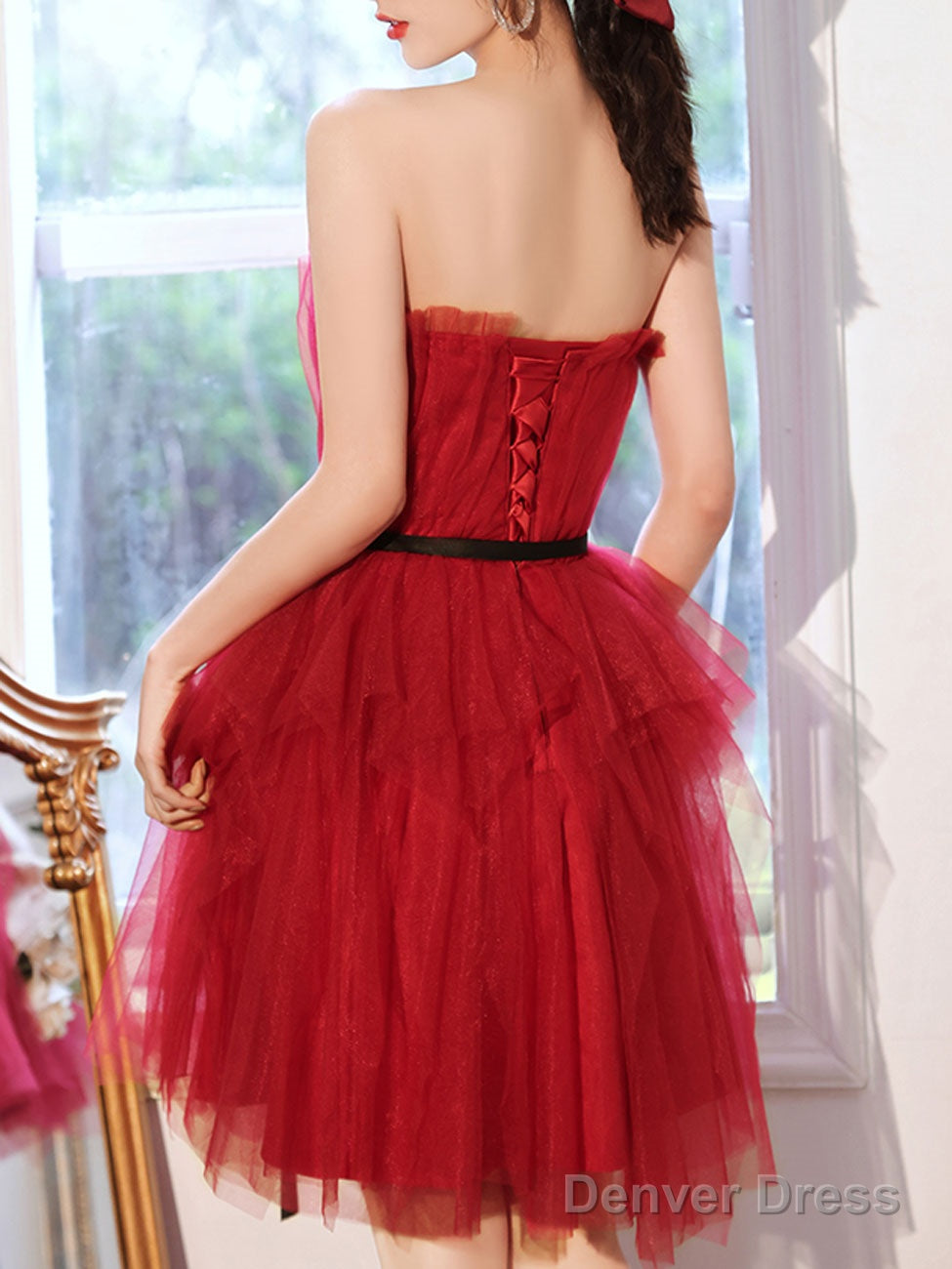 A Line Burgundy Short Prom Dresses, Cute Burgundy Homecoming Dress
