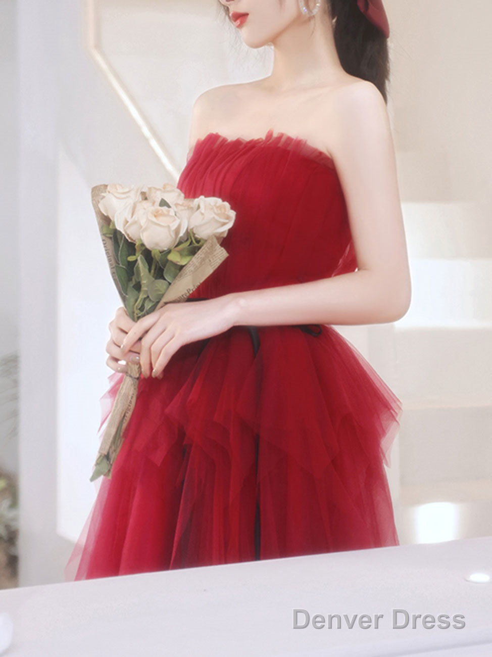 A Line Burgundy Short Prom Dress, Cute Burgundy Homecoming Dresses