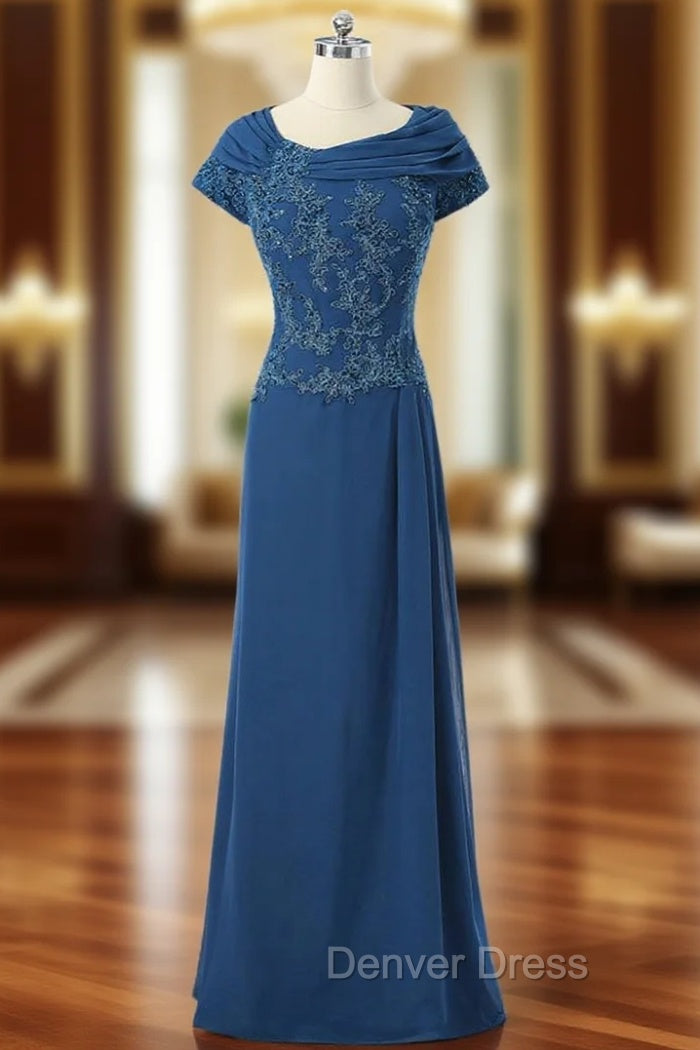 A-line Cap Sleeves Royal Blue Mother Of The Bride Dresses Main image