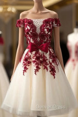 A Line Elegant Homecoming Dresses Short Tulle Prom Gowns