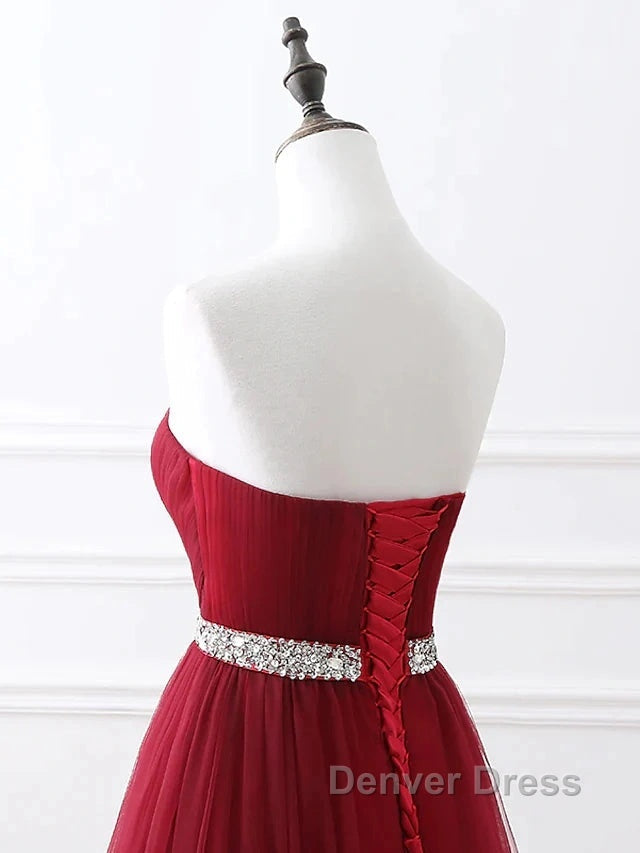 A-Line Elegant Quinceanera Prom ValentineS Day Dresses Strapless Sleeveless Chapel Train Satin With Crystals