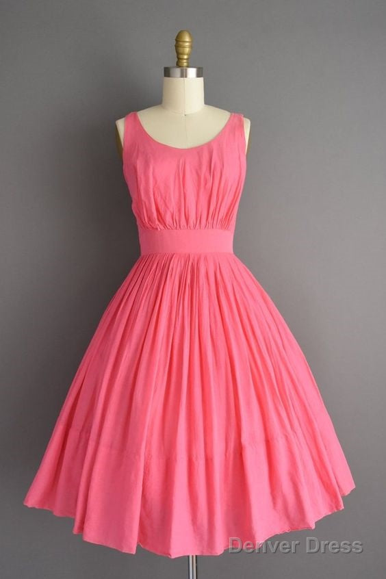 A-Line Empire Short Watermelon Red Homecoming Dresses