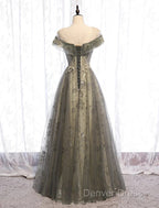 A-Line Evening Gown Elegant Dresses Wedding Floor Length Short Sleeve Tulle With Pleats