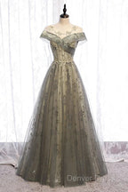 A-Line Evening Gown Elegant Dresses Wedding Floor Length Short Sleeve Tulle With Pleats