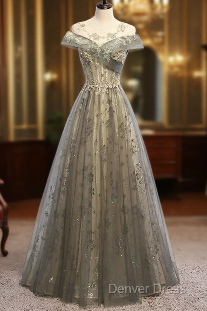 A-Line Evening Gown Elegant Dresses Wedding Floor Length Short Sleeve Tulle With Pleats Main image