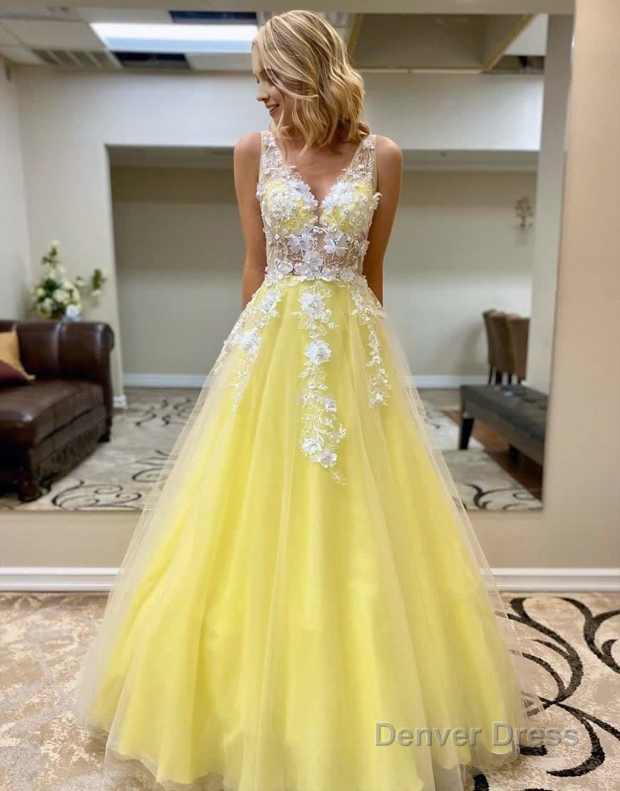 A-Line Floor Length Prom Evening Dress With Appliques Secondary image