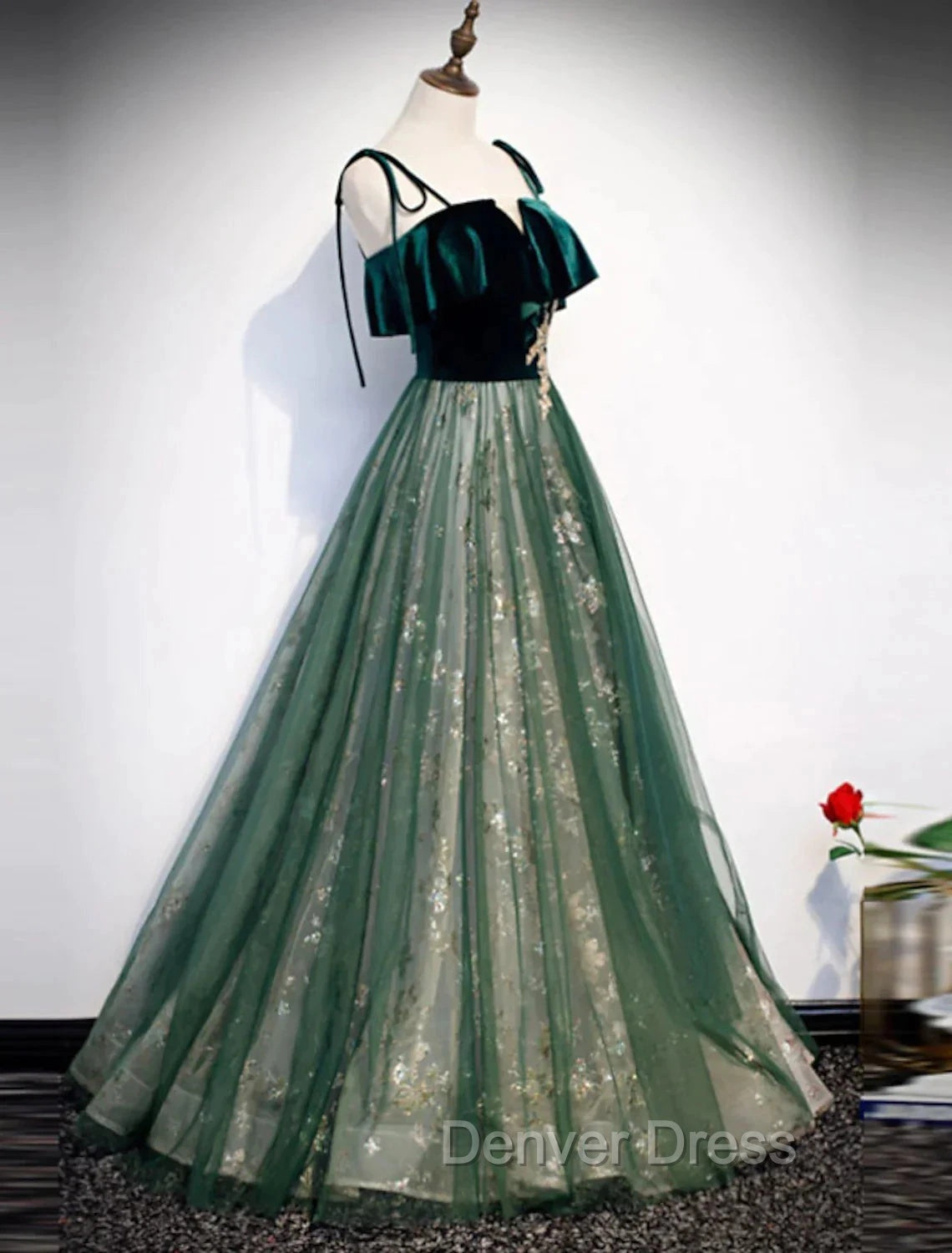 A Line Glittering Engagement Prom Dresses Strap Sleeveless Floor Length With Sequin