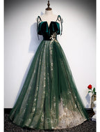 A Line Glittering Engagement Prom Dresses Strap Sleeveless Floor Length With Sequin