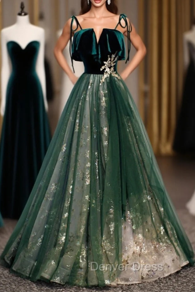 A Line Glittering Engagement Prom Dresses Strap Sleeveless Floor Length With Sequin