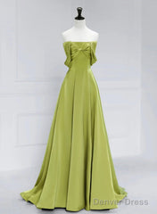 A-Line Green Long Formal Dress Prom Dress, Green Floor Length Party Dress