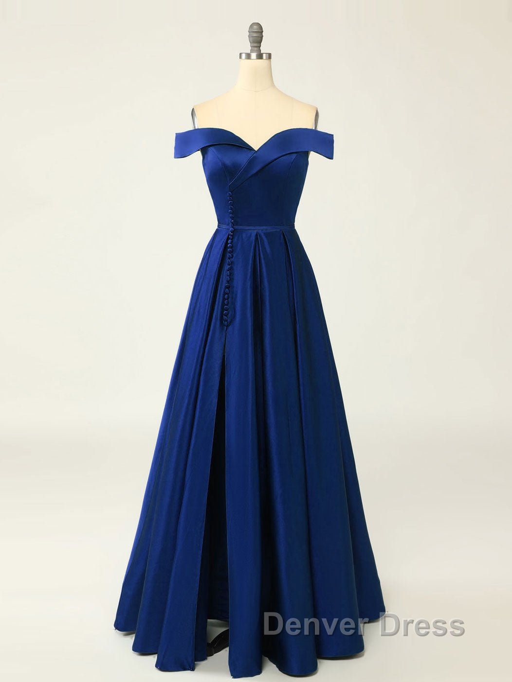 A-Line Green Off Shoulder Long Prom Dresses, Green Formal Evening Dresses