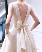 A Line High Low V Neck Short Prom Dress Homecoming Dresses