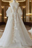 A-Line Lace Tulle Long Prom Dresses Bride Gown Wedding Dresses Beautiful