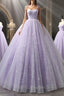 A Line Lilac Tulle Long Prom Dress, Lilac Long Prom Dresses