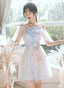 A-Line Lovely Pink And Blue Short Tulle Prom Dress, Short Homecoming Dress Prom Dresses
