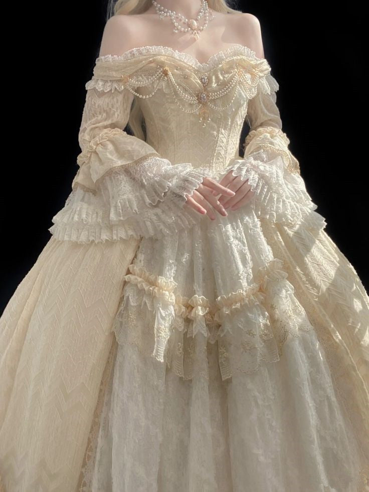 A Line Off Shoulder Ball Gowns Wedding Dress Lace Princess Dresses Secondary image