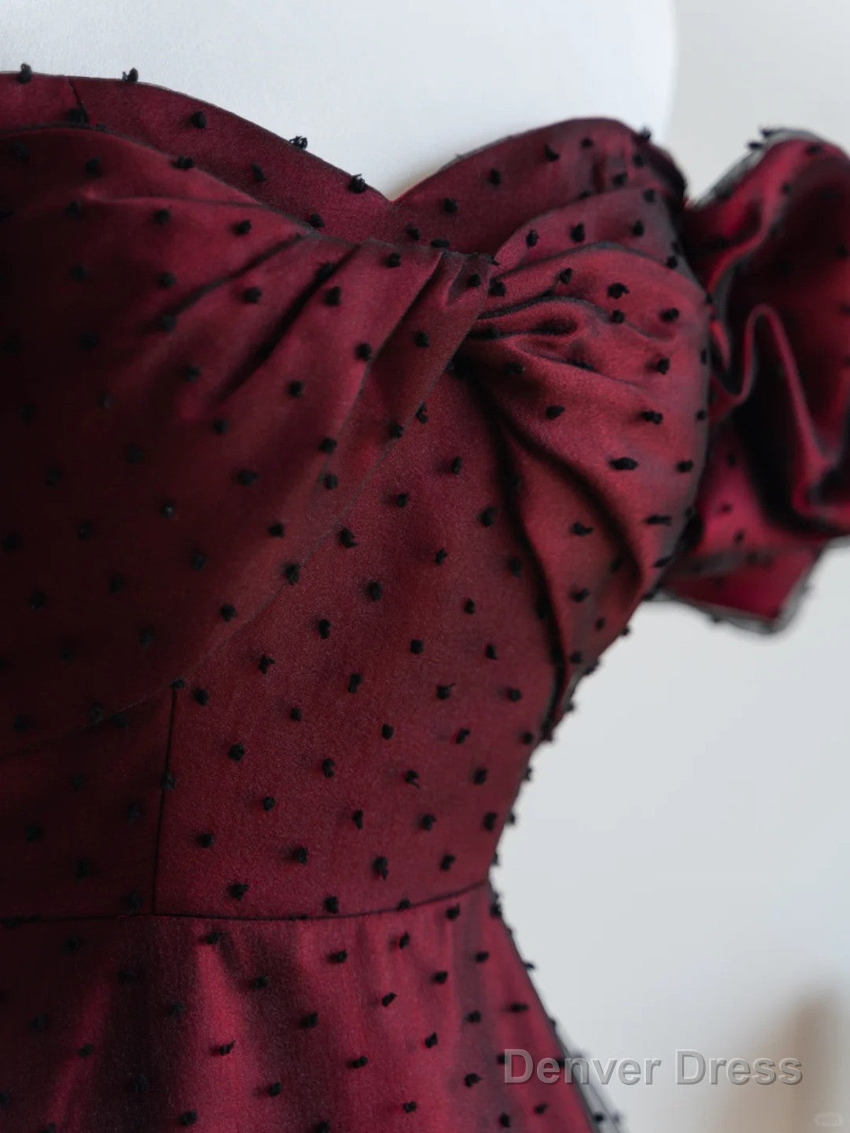 A-Line Off Shoulder Black And Red Prom Dress, Sweetheart Party Dress