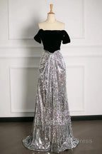 A Line Off The Shoulder Sexy Sequin Formal Dresses Bridesmaid Dresses Evening Gown Prom Dresses