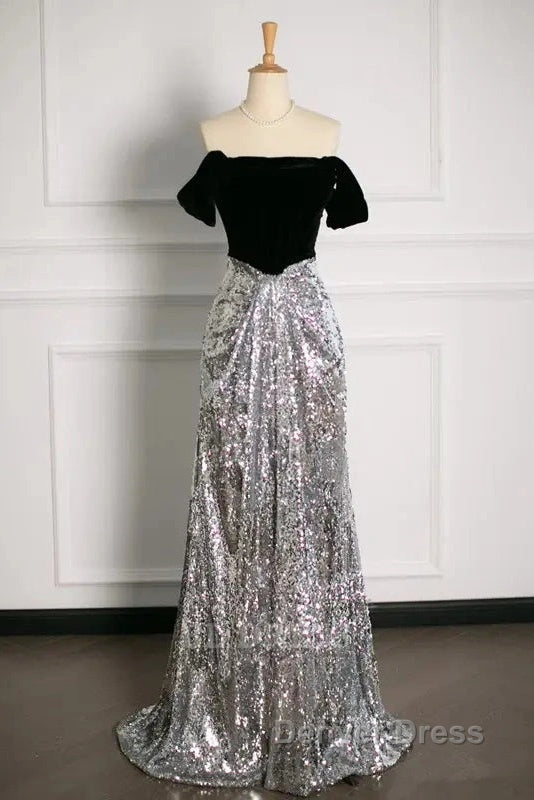 A Line Off The Shoulder Sexy Sequin Formal Dresses Bridesmaid Dresses Evening Gown Prom Dresses