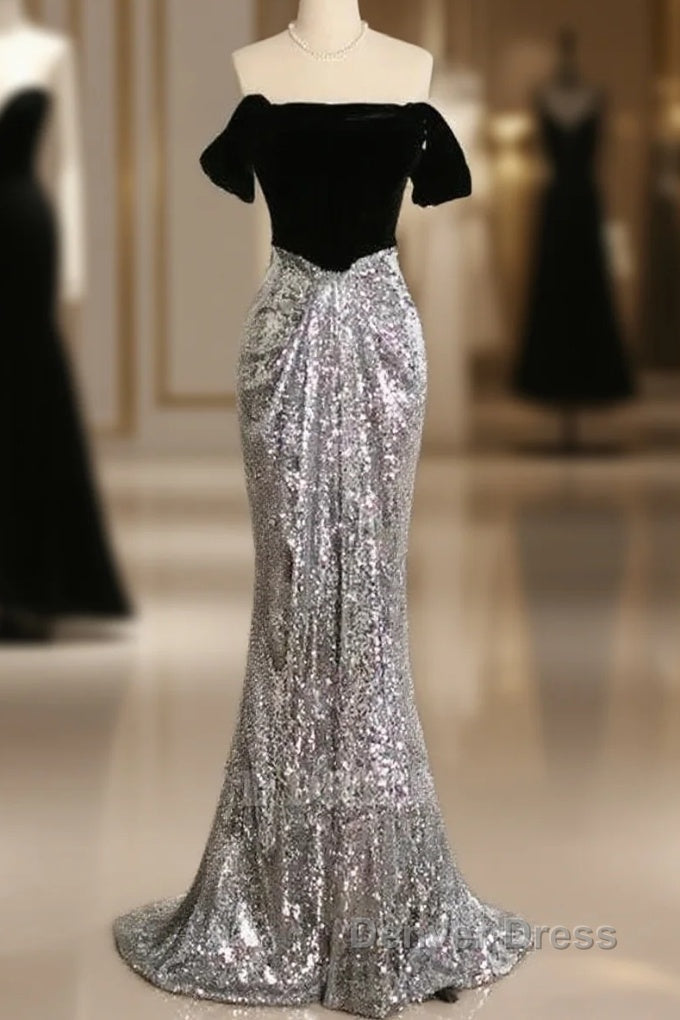 A Line Off The Shoulder Sexy Sequin Formal Dresses Bridesmaid Dresses Evening Gown Prom Dresses Main image