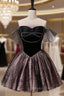 A Line Off the Shoulder Tulle Short Prom Dresses, New Style Homecoming Gown
