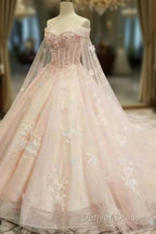 A Line On & Off Shoulder Dresses | V Neck Floor Length Lace Gown Girls Wear Prom Dresses