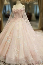 A Line On & Off Shoulder Dress | V Neck Floor Length Lace Gowns Girls Wear Prom Dresses