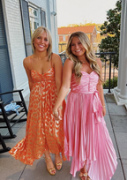 A-Line Orange Prom Dress Fashion Prom Dresses