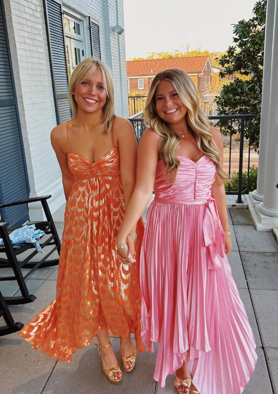 A-Line Orange Prom Dress Fashion Prom Dresses