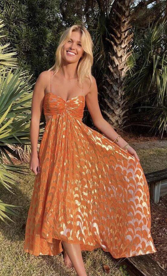 A-Line Orange Prom Dress Fashion Prom Dresses Main image