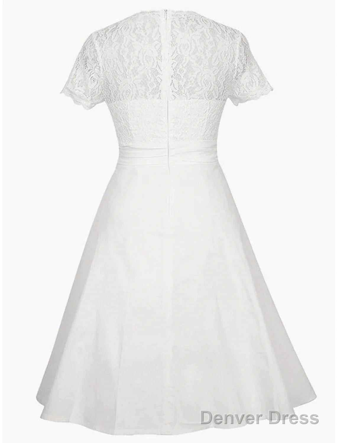 A-Line Party Dresses Elegant Dress Homecoming Knee Length Short Sleeve V Neck Satin With Appliques Secondary image