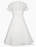 A-Line Party Dresses Elegant Dress Homecoming Knee Length Short Sleeve V Neck Satin With Appliques