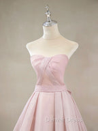 A Line Pink Long Prom Dress, Prom Pink Bridesmaid Dresses