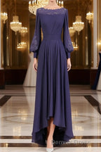 A Line Bateau Asymmetrical Chiffon Mother of the Bride Dresses