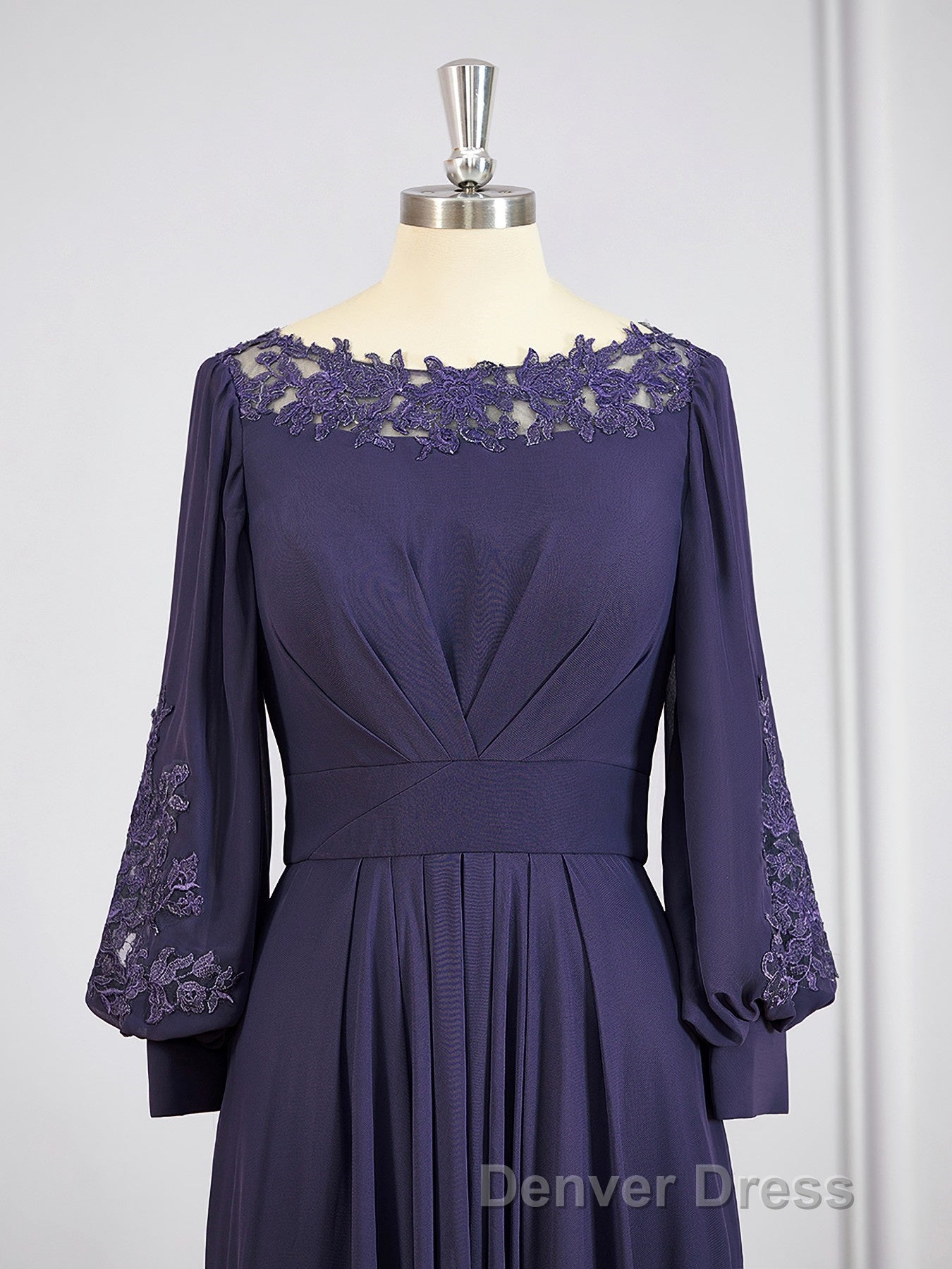A Line Bateau Asymmetrical Chiffon Mother of the Bride Dresses