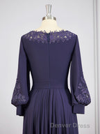 A Line Bateau Asymmetrical Chiffon Mother of the Bride Dresses