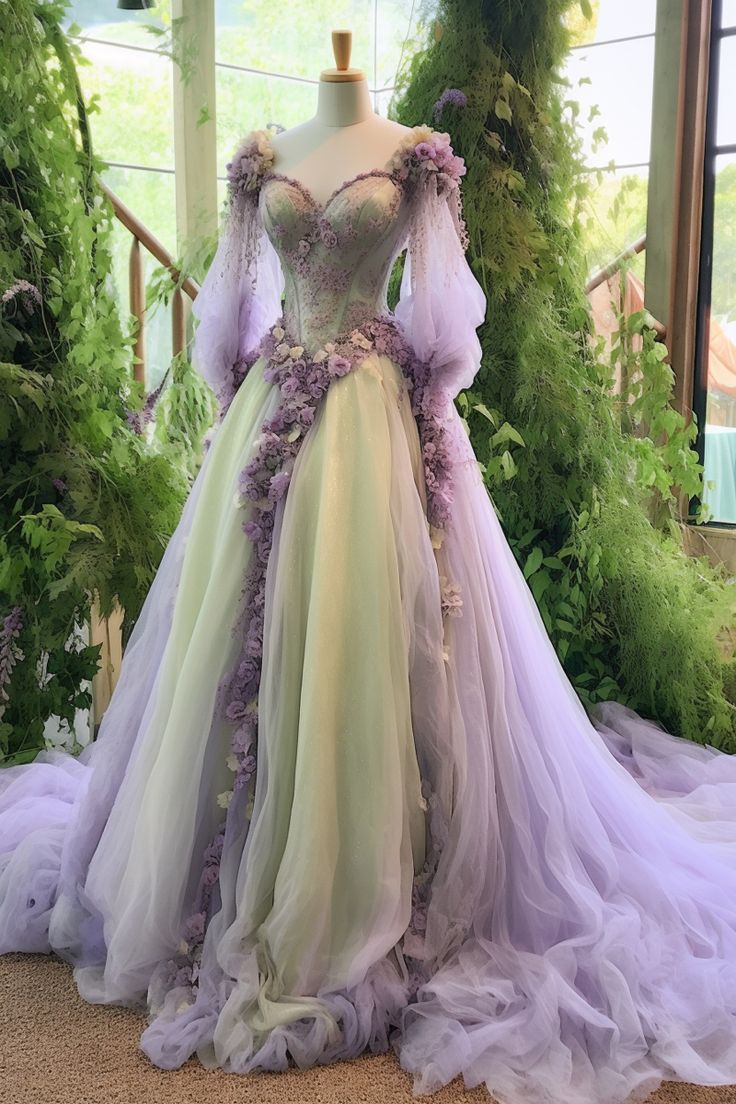 A Line Princess Floral Wedding Dresses Lace Applique Sweetheart Tulle Bridal Gowns Secondary image