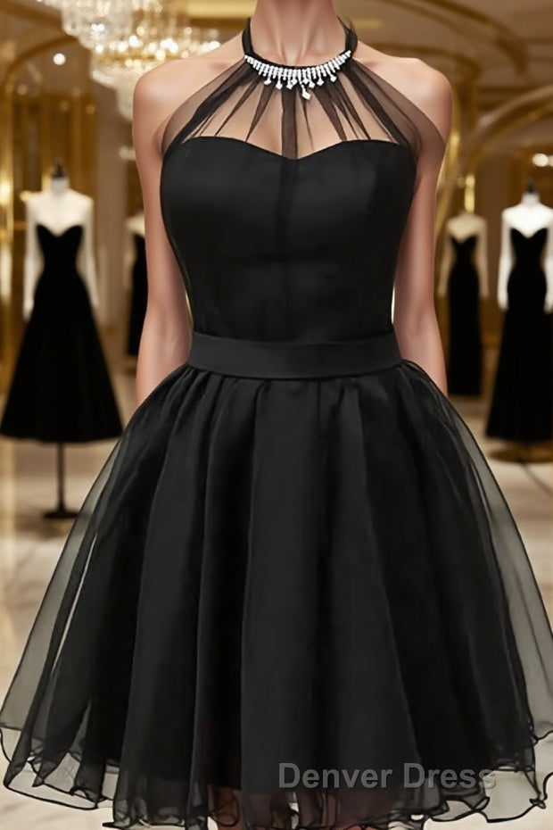 A-Line/Princess Halter Short/Mini Tulle Homecoming Dresses Main image