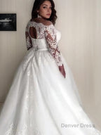 A Line Off The Shoulder Court Train Tulle Wedding Dresses With Belt Sash